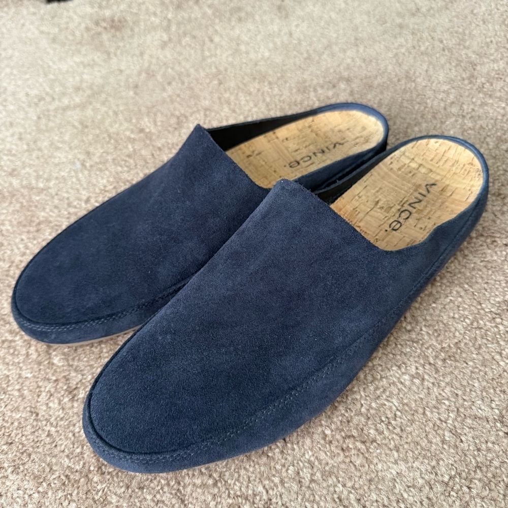 EUC Vince Alonzo Suede Backless Suede Loafer Mule